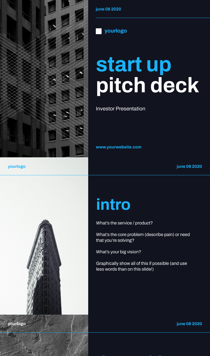 Start Up Pitch Deck, template preview